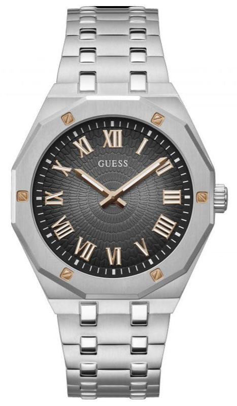 Guess Asset Quartz Black Dial Silver Steel Strap Watch For Men - GW0575G1 Authentic Buy Shop Now