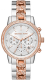 Michael Kors Ritz Chronograph Silver Dial Two Tone Steel Strap Watch For Women - MK6938 Authentic Buy Shop Now