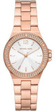 Michael Kors Lennox Three Hand Silver Dial Rose Gold Steel Strap Watch For Women - MK7279 Authentic Buy Shop Now