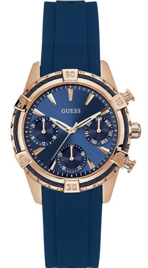 Guess Analog Quartz Blue Dial Blue Rubber Strap Watch For Women - W0562L3 Authentic Buy Shop Now
