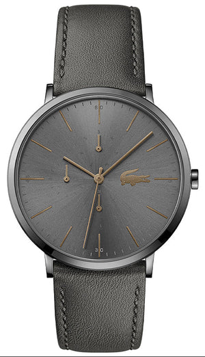 Lacoste Moon Gray Dial Gray Leather Strap Watch for Men - 2011059 Authentic Buy Shop Now