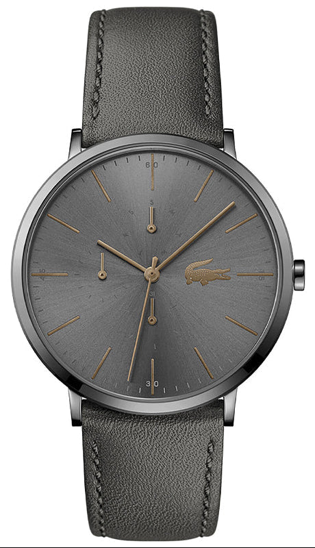 Lacoste Moon Gray Dial Gray Leather Strap Watch for Men - 2011059 Authentic Buy Shop Now