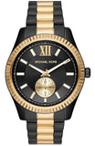Michael Kors Lexington Quartz Black Dial Two Tone Steel Strap Watch For Men - MK8948 Authentic Buy Shop Now