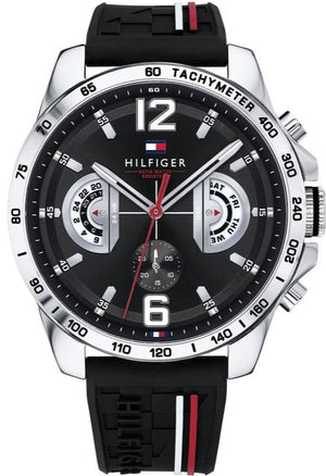 Tommy Hilfiger Decker Quartz Black Dial Black Rubber Strap Watch for Men - 1791473 Authentic Buy Shop Now