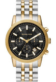 Michael Kors Hutton Chronograph Black Dial Two Tone Steel Strap Watch For Men - MK8954 Authentic Buy Shop Now