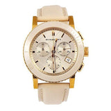 Burberry Chronograph Rose Gold Dial Beige Leather Strap Watch for Women - BU9704 Authentic Buy Shop Now