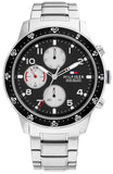 Tommy Hilfiger Jimmy Multifunction Black Dial Silver Steel Strap Watch For Men - 1791950 Authentic Buy Shop Now