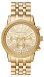 Michael Kors Hutton Chronograph Gold Dial Gold Steel Strap Watch For Men - MK8953 Authentic Buy Shop Now