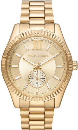 Michael Kors Lexington Quartz Gold Dial Gold Steel Strap Watch For Men - MK8947 Authentic Buy Shop Now