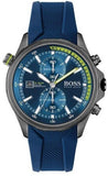 Hugo Boss Globetrotter Blue Dial Blue Silicone Strap Watch for Men - 1513821 Authentic Buy Shop Now