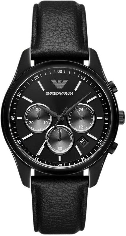 Emporio Armani Antonio Chronograph Black Dial Black Leather Strap Watch for Men - AR11583 Authentic Buy Shop Now