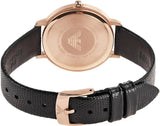 Emporio Armani Kappa Mother of Pearl Dial Black Leather Strap Watch For Women - AR80011 Authentic Buy Shop Now
