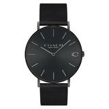 Coach Charles Black Dial Black Leather Strap Watch for Men - 14602434 Authentic Buy Shop Now