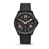 Fossil Cecile Multifunction Black Dial Black Leather Strap Watch for Men - AM4523 Authentic Buy Shop Now