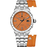Maurice Lacroix Aikon Limited Edition Automatic Date Orange Dial Silver Steel Strap Watch For Men - AI6008-SS00F-530-1 Authentic Buy Shop Now