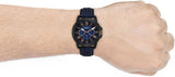 Fossil Grant Chronograph Black Dial Blue Leather Strap Watch for Men - FS5061 Authentic Buy Shop Now