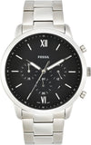 Fossil Neutra Chronograph Black Dial Silver Steel Strap Watch for Men - FS5384 Authentic Buy Shop Now
