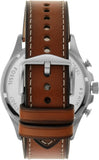 Fossil Forrester Chronograph Blue Dial Brown Leather Strap Watch for Men - S5607 Authentic Buy Shop Now
