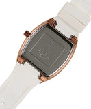 Guess Raven Diamonds Rose Gold Dial White Silicone Strap Watch for Women - GW0105L3 Authentic Buy Shop Now