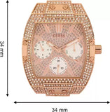 Guess Raven Diamonds Rose Gold Dial White Silicone Strap Watch for Women - GW0105L3 Authentic Buy Shop Now