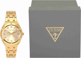 Guess Crystalline Diamonds Gold Dial Gold Steel Strap Watch for Women - GW0114L2 Authentic Buy Shop Now
