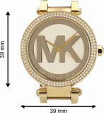Michael Kors Parker Diamonds Gold Dial Gold Steel Strap Watch for Women - MK5784 Authentic Buy Shop Now