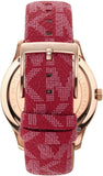 Michael Kors Runway Three-Hand Quartz Red Dial Red Leather Strap Watch For Women - MK7179 Authentic Buy Shop Now