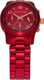 Michael Kors Runway Analog Chronograph Red Dial Red Steel Strap Watch for Women - MK7436 Authentic Buy Shop Now