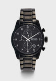 Hugo Boss Skymaster Chronograph Black Dial Black Steel Strap Watch for Men - 1513785 Authentic Buy Shop Now