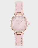 Coach Hayley Mother of Pearl Pink Dial Pink Leather Strap Watch for Women - 14503537 Authentic Buy Shop Now