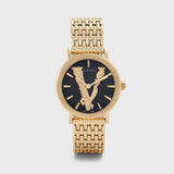 Versace Virtus Quartz Black Dial Gold Steel Strap Watch for Women - VEHC00619 Authentic Buy Shop Now