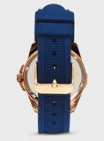 Guess Interpid White & Rose Gold Dial Blue Silicone Strap Watch For Women - W0325L8 Authentic Buy Shop Now