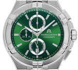 Maurice Lacroix Aikon Chronograph Green Dial Silver Steel Strap Watch For Men - AI1018-SS002-630-1 Authentic Buy Shop Now