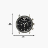 Emporio Armani Aviator Chronograph Black Dial Black Leather Strap Watch For Men - AR11143 Authentic Buy Shop Now