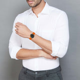 Michael Kors Maritime Three-Hand Analog Black Dial Orange Silicone Strap Watch for Men - MK9157 Authentic Buy Shop Now