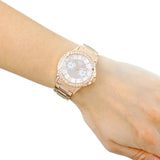Guess Sassy Quartz White Dial Rose Gold Steel Strap Watch For Women - W0705L3 Authentic Buy Shop Now
