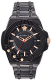 Versace Chain Reaction Quartz Black Dial Black Steel Strap Watch for Men - VEDY00719 Authentic Buy Shop Now