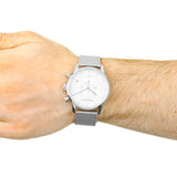 Calvin Klein City Chronograph White Dial Silver Mesh Bracelet Watch for Men - K2G27126 Authentic Buy Shop Now