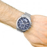 Tommy Hilfiger Decker Quartz Blue Dial Silver Steel Strap Watch for Men - 1791348 Authentic Buy Shop Now