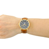 Movado Heritage Celestograf Navy Blue Dial Brown Leather Strap Watch For Women - 3650010 Authentic Buy Shop Now