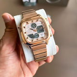 Fossil Retro Analog-Digital Gold Dial Gold Steel Strap Watch for Men - FS5889 Authentic Buy Shop Now
