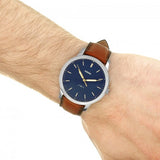 Fossil Minimalist Blue Dial Brown Leather Strap Watch for Men - FS5304 Authentic Buy Shop Now
