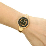 Swarovski Crystalline Pure Black Dial Rose Gold Steel Strap Watch for Women - 5295334 Authentic Buy Shop Now