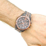 Michael Kors Lexington Chronograph Black Dial Two Tone Steel Strap Watch for Men - MK8561 Authentic Buy Shop Now