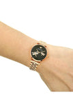 Emporio Armani Gianni T Bar Black Dial Rose Gold Steel Strap Watch For Women - AR11206 Authentic Buy Shop Now