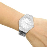 Guess Bedazzle Diamonds Silver Dial Silver Steel Strap Watch For Women - W1097L1 Authentic Buy Shop Now