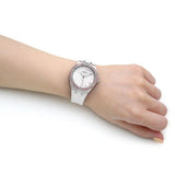 Guess Sparkling Silver Dial White Rubber Strap Watch For Women - GW0032L1 Authentic Buy Shop Now