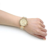 Michael Kors Parker Chronograph Gold Dial Gold Steel Strap Watch For Women - MK6831 Authentic Buy Shop Now
