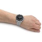 Emporio Armani World Explorer Black Dial Silver Steel Strap Watch for Men - AR11739 Authentic Buy Shop Now
