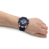 Guess Navigator Chronograph Blue Dial Blue Rubber Strap Watch for Men - GW0264G4 Authentic Buy Shop Now